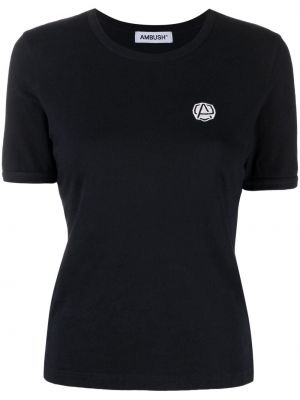 T-krekls ar apaļu kakla izgriezumu Ambush melns
