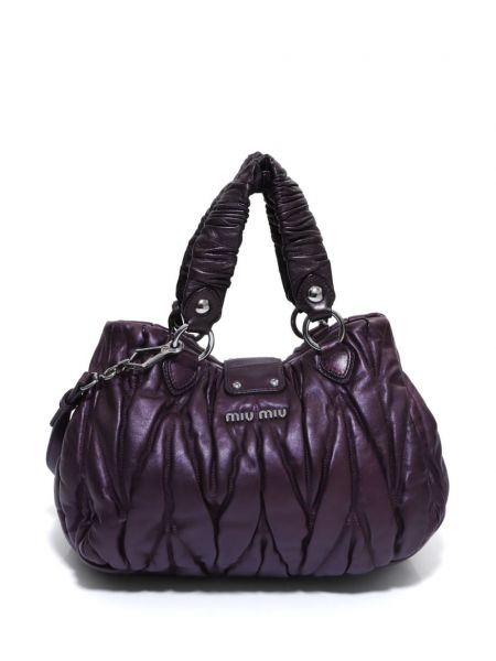 Dabīgās ādas soma Miu Miu Pre-owned violets