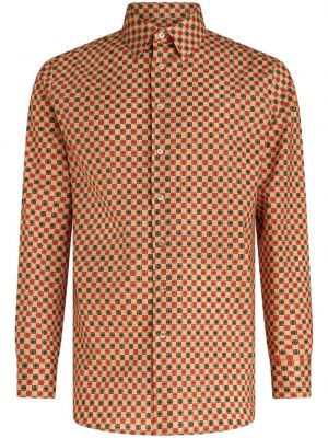 Βαμβακερό πουκάμισο με σχέδιο Etro πορτοκαλί