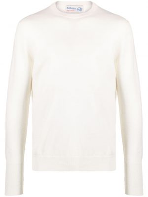 Кашмирен пуловер с кръгло деколте Ballantyne бяло