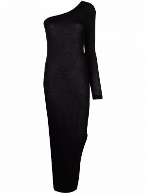 Jersey dolga obleka iz krep tkanine Ami Paris črna