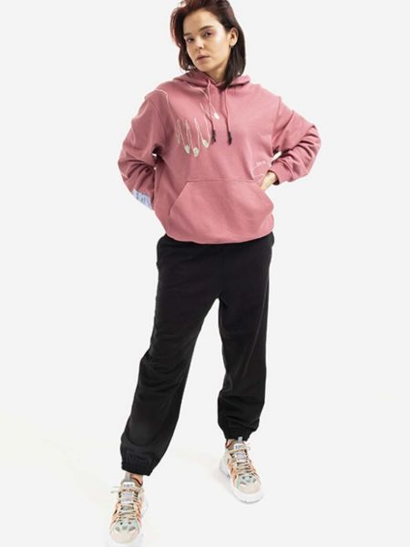 Βαμβακερή μπλούζα με κουκούλα Mcq ροζ