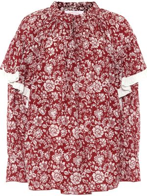 Памучна блуза на цветя See By Chloã© червено