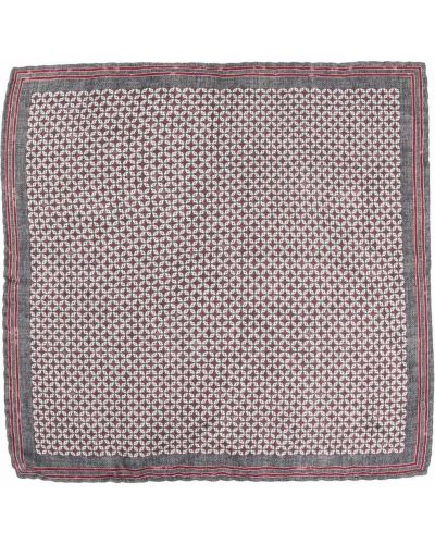Bufanda de seda con estampado geométrico Brunello Cucinelli gris