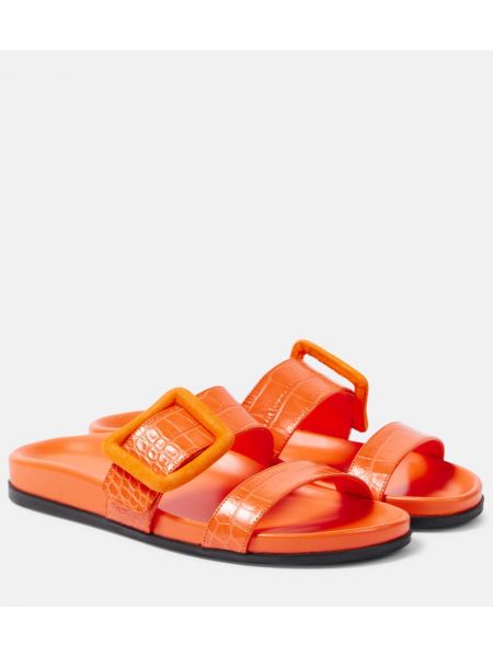 Nahka matalat kengät Manolo Blahnik oranssi