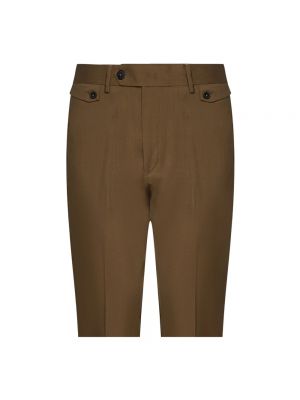 Pantalones de lana slim fit con estampado tropical Low Brand beige