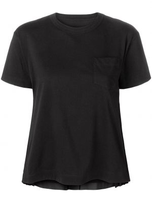Camiseta plisada Sacai negro