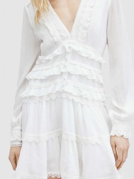 Sukienka mini koronkowa Allsaints biała