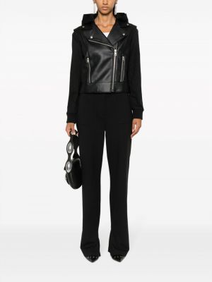 Mākslīgas ādas dabīgās ādas džinsa jaka Calvin Klein Jeans melns
