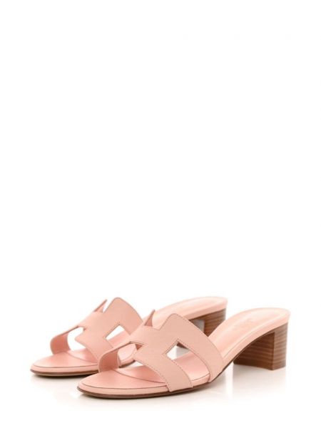 Kožené sandály Hermès Pre-owned růžové