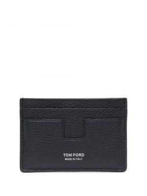 Kožená peněženka s potiskem Tom Ford modrá