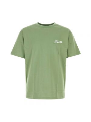 Koszulka bawełniana oversize Mcm zielona