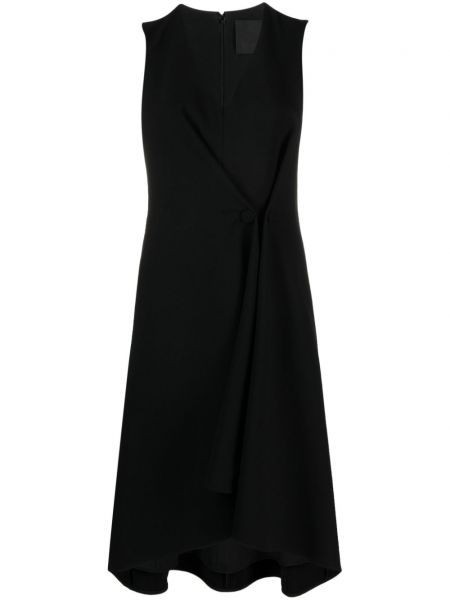 Plisirana obleka z gumbi Givenchy črna