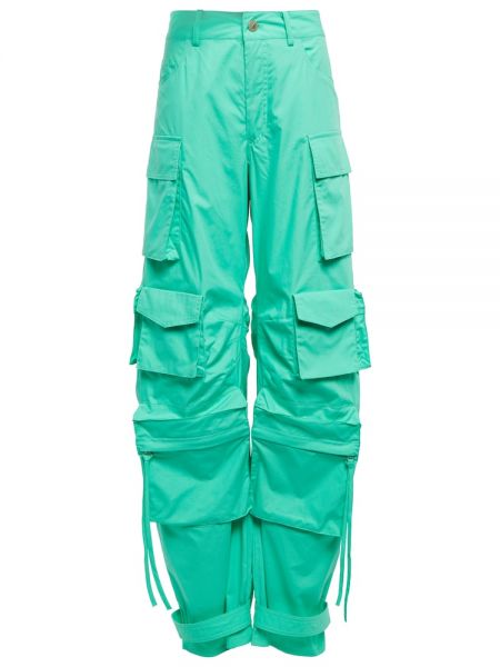 Pantaloni cargo din bumbac The Attico verde