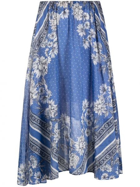 Falda de flores con estampado Sandro Paris azul