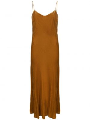 Aksamitna sukienka długa Asceno złota