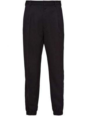 Pantalon en velours slim plissé Prada noir