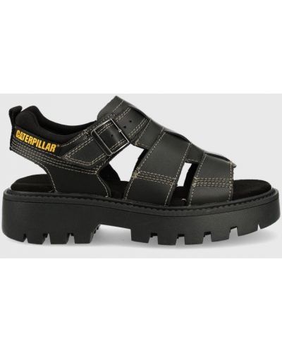 Kožené sandály Caterpillar černé