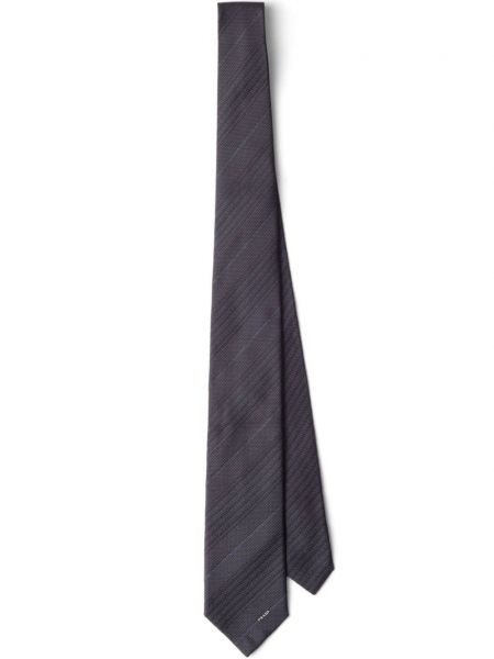 Žakardinis šilkinis kaklaraištis Prada mėlyna