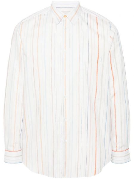 Памучна дълга риза Paul Smith бяло