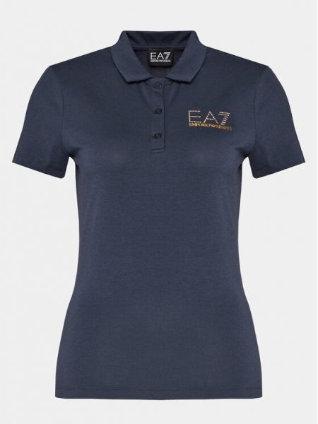 Polo marškinėliai Ea7 Emporio Armani mėlyna