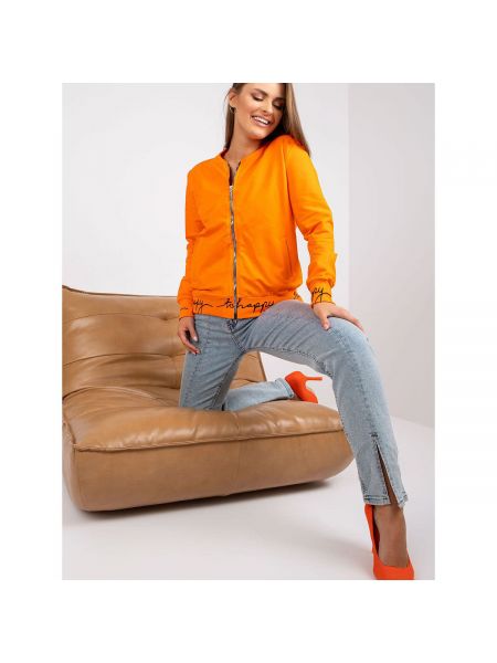 Mikina s kapucí na zip Fashionhunters oranžová