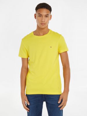 Тениска slim Tommy Hilfiger жълто