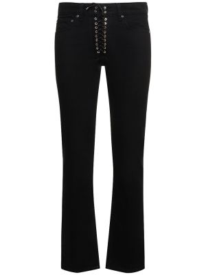 Jeansy skinny sznurowane slim fit bawełniane Ludovic De Saint Sernin czarne