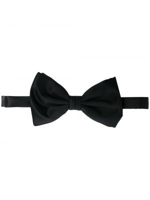 Satynowy krawat z kokardką Brioni czarny