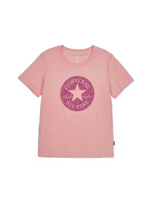 Csillag mintás rövid ujjú leopárdmintás póló Converse rózsaszín