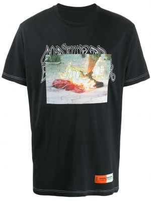 Camiseta con estampado Heron Preston negro