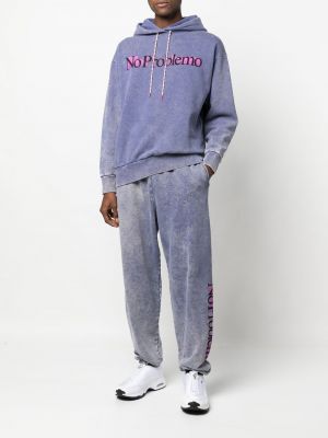 Raštuotas džemperis su gobtuvu Aries violetinė