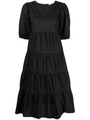 Βαμβακερή μίντι φόρεμα B+ab μαύρο