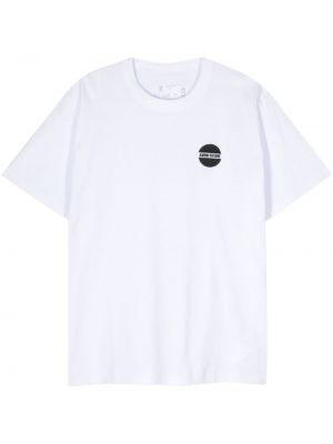 T-shirt mit stickerei Sacai weiß