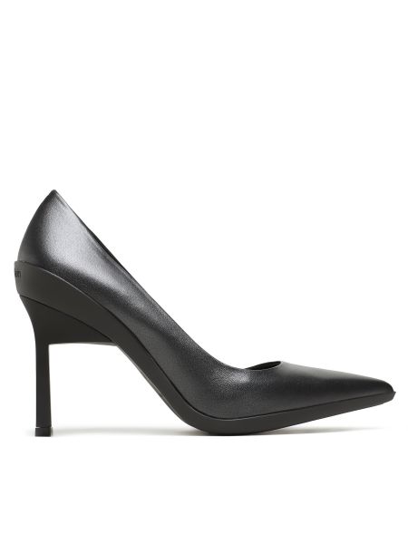Nizki čevlji z perlami s peto z visoko peto Calvin Klein črna