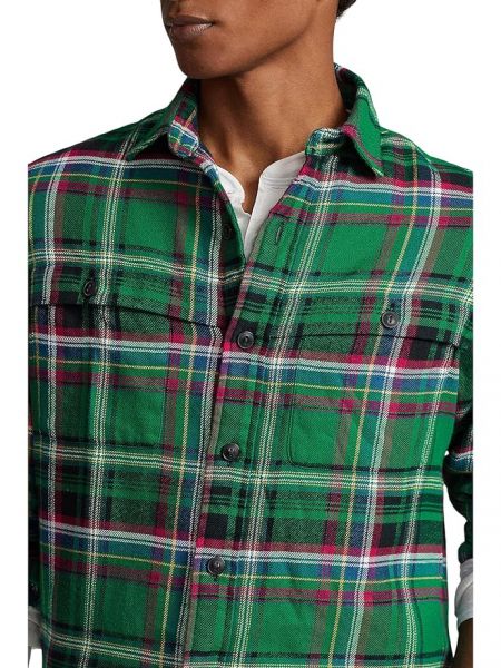 Классическая клетчатая замшевая рубашка Polo Ralph Lauren