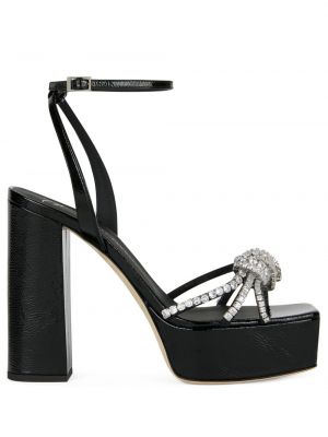 Krištáľové sandále Giuseppe Zanotti čierna