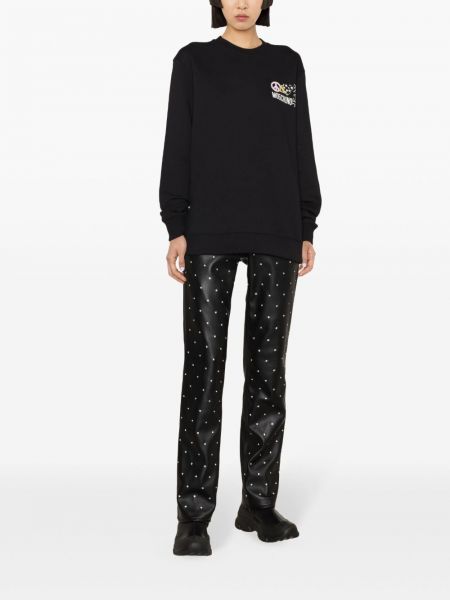 Sweatshirt aus baumwoll mit print Moschino schwarz