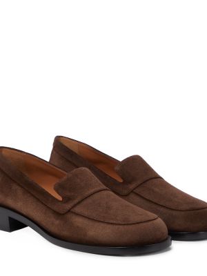 Pantofi loafer din piele de căprioară The Row maro