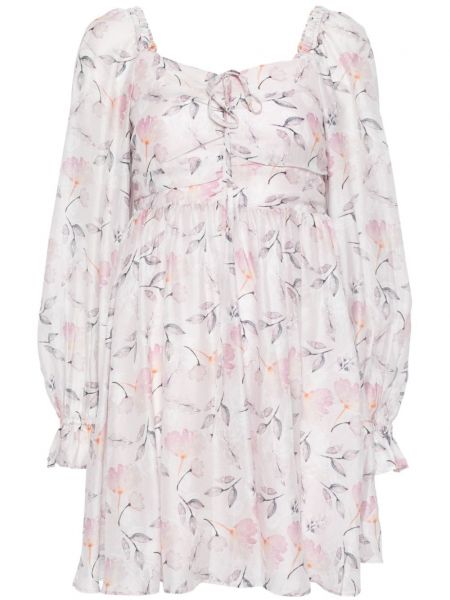 Robe droite à fleurs à imprimé plissé B+ab rose