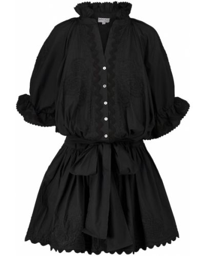 Černé mini šaty bavlněné s výšivkou Juliet Dunn