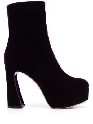 Auliniai batai velvetinės su platforma Gianvito Rossi violetinė