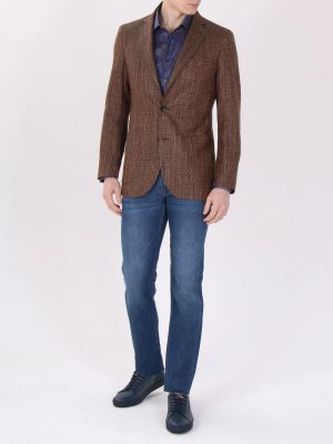 Шерстяной пиджак Etro коричневый