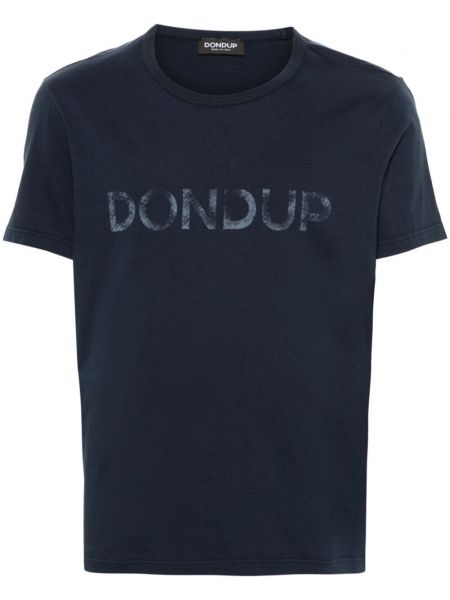 T-shirt en coton à imprimé Dondup bleu