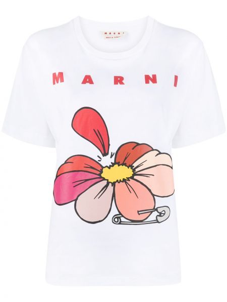 Camiseta de flores Marni blanco