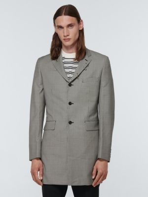 Volnena jakna s karirastim vzorcem Comme Des Garcons Homme Deux