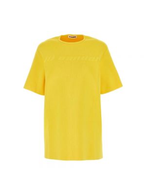 Koszulka z wiskozy Jil Sander żółta