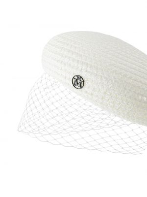 Pletený baret Maison Michel bílý