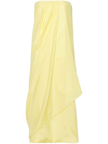 Midi haljina s draperijom Gauge81 žuta