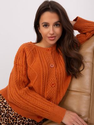 Cardigan tricotate Fashionhunters portocaliu